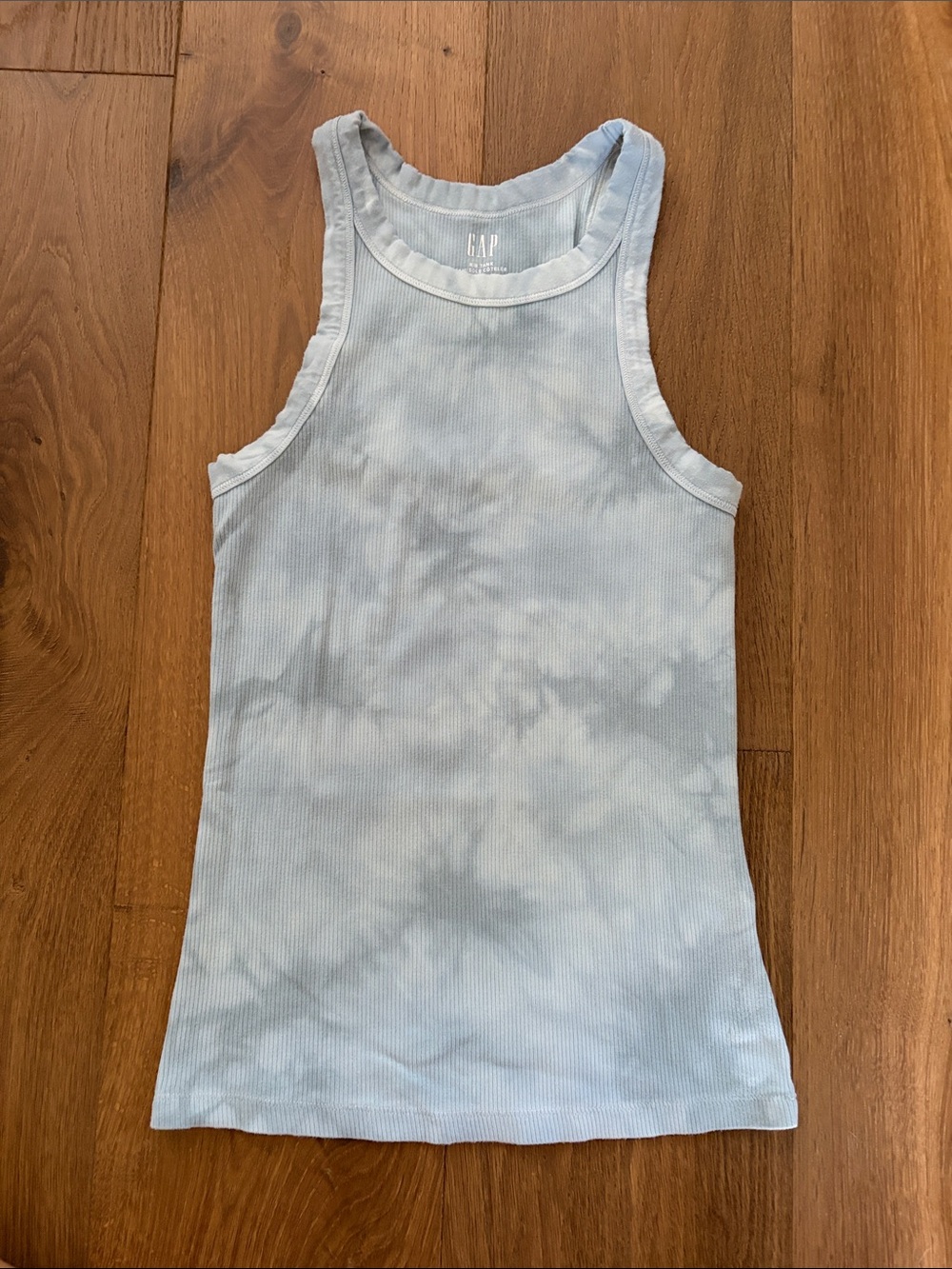 GAP Pale Blue Tie-Dye Ribbed Tank